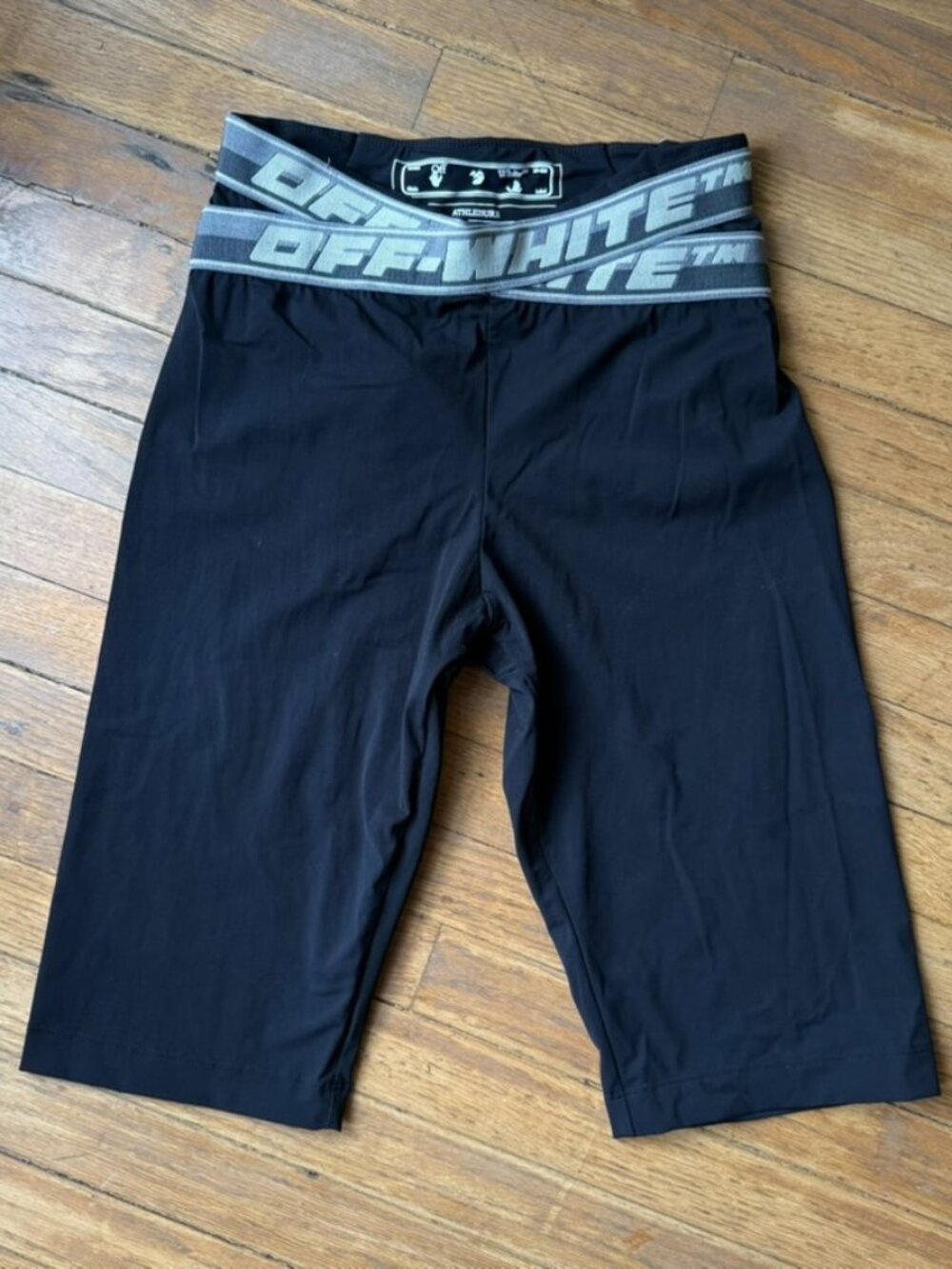 Off-White logo waist capri leggings